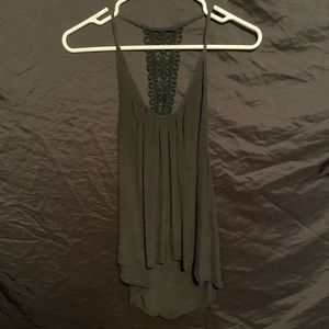 Black silk flowy tank